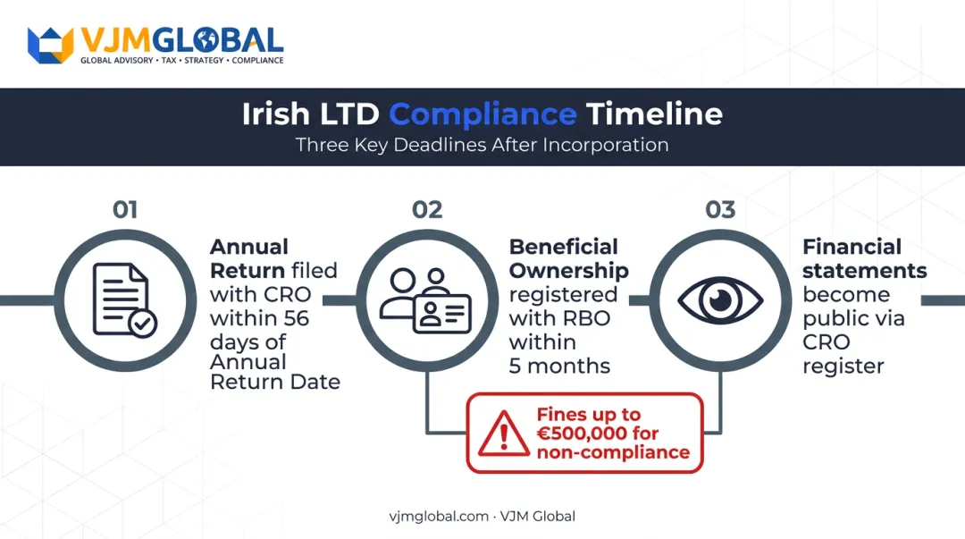 Irish LTD annual compliance filing deadlines timeline for US owners