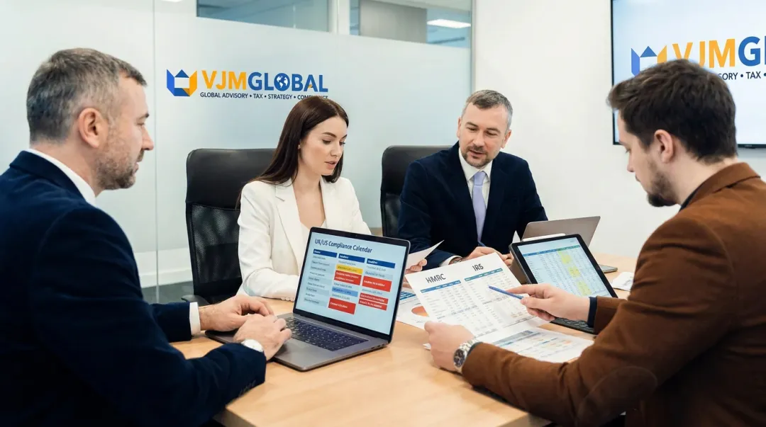 Accounting team supporting UK businesses with cross-border compliance
