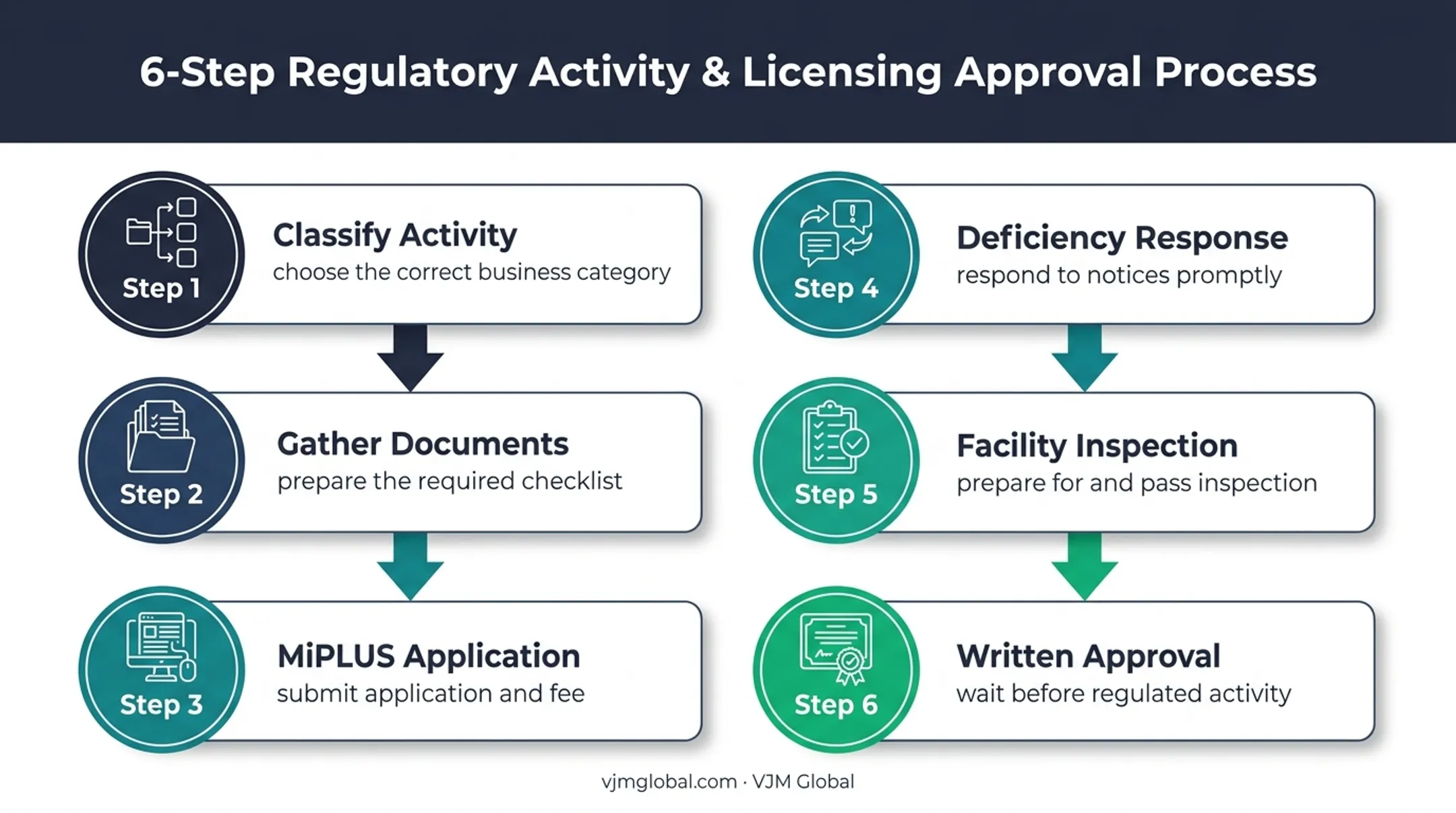 Six-step Michigan wholesale distributor license application workflow