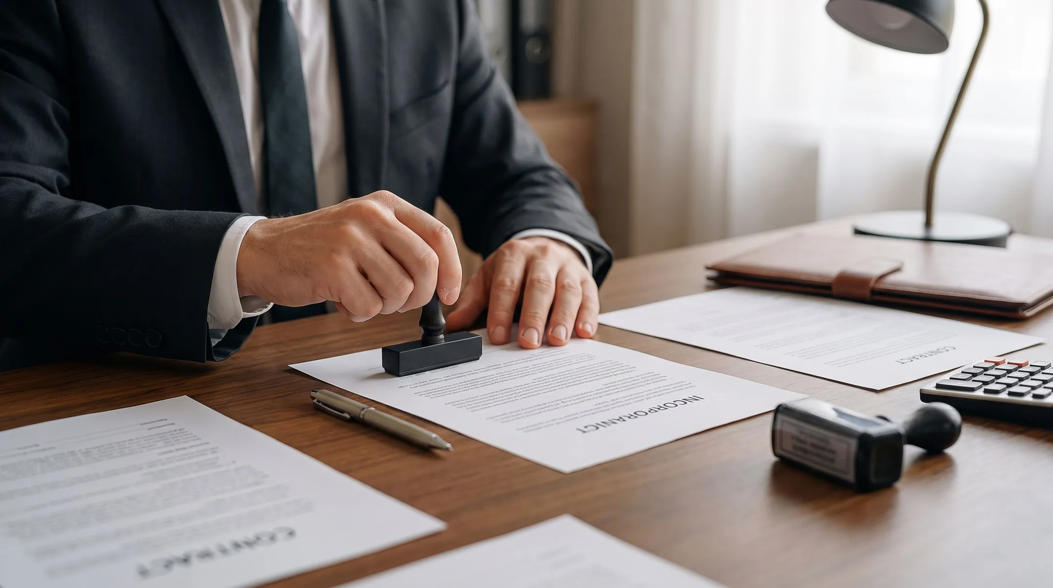 Notary office signing incorporation documents for foreign company registration