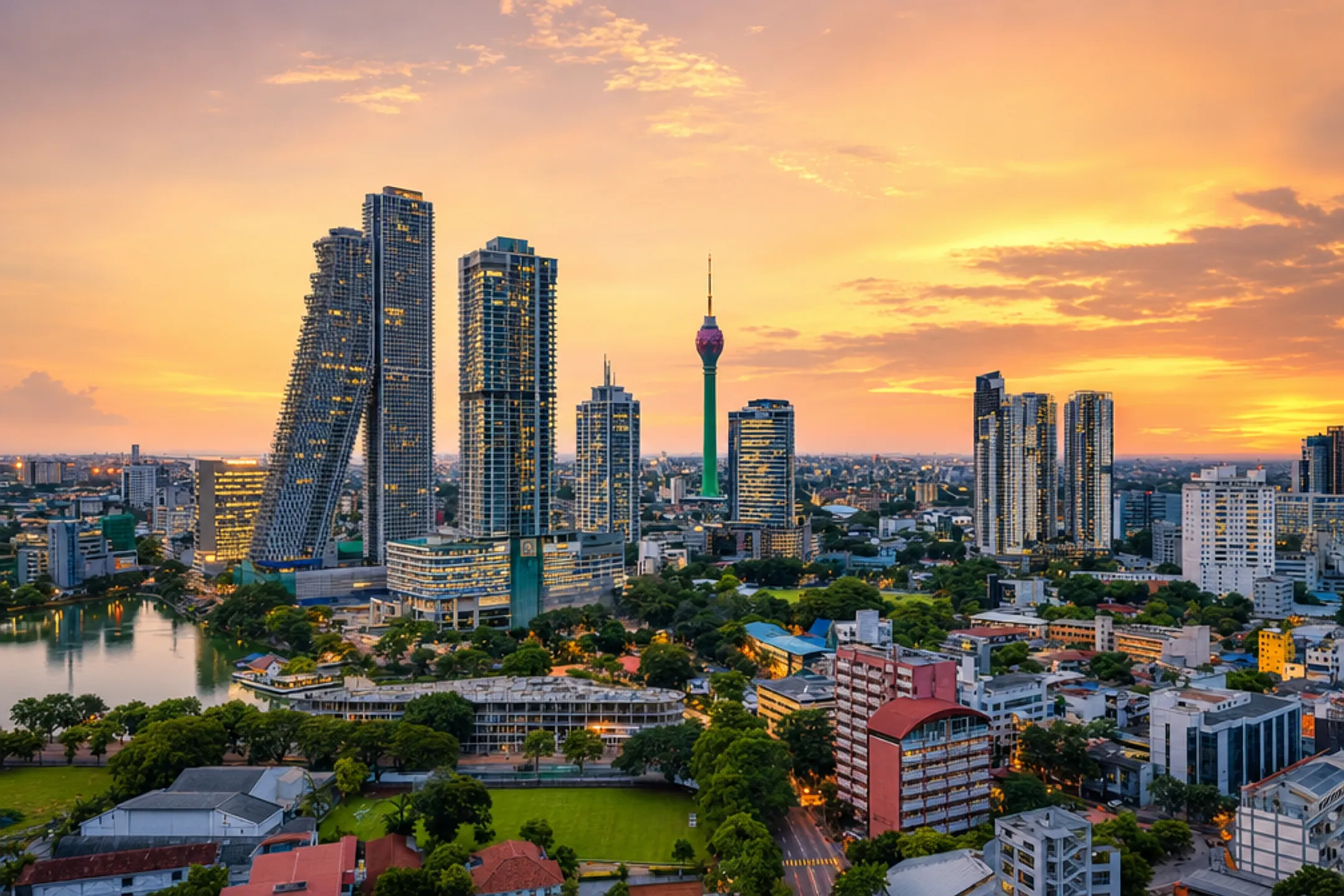 Sri Lanka skyline representing rising foreign direct investment and business growth