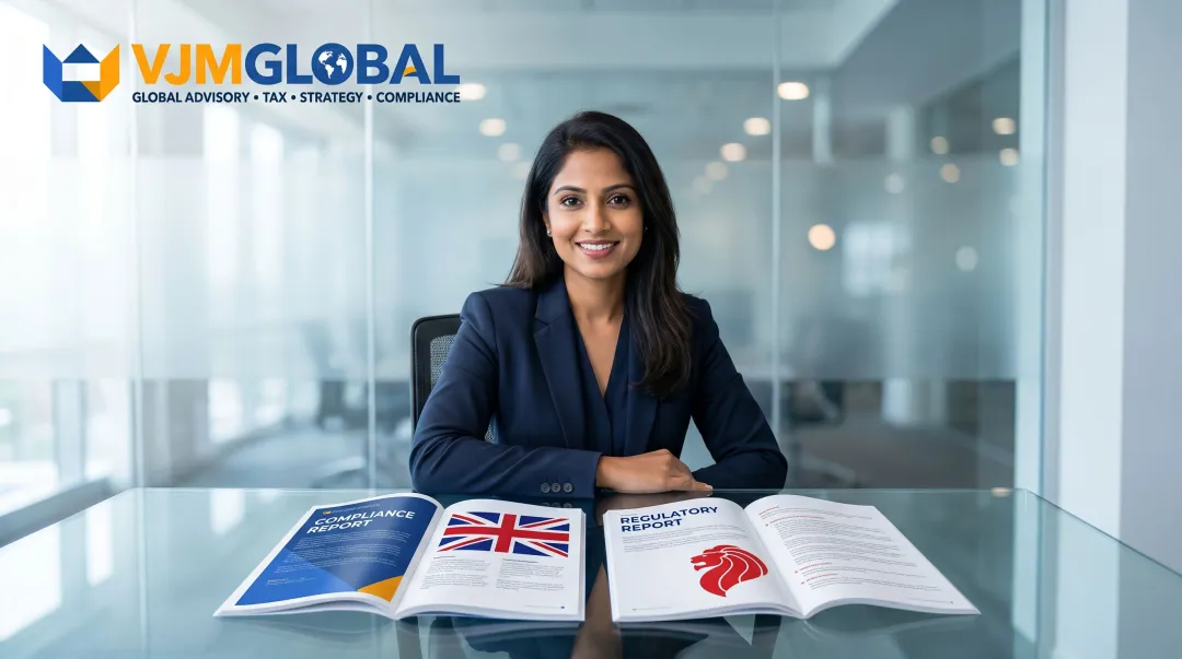 UK versus Singapore compliance requirements four-area side-by-side comparison infographic