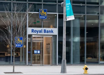 Canadian bank branch exterior showing major national banking institution signage