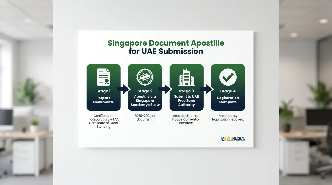 Singapore apostille process for UAE corporate document submission step-by-step flow