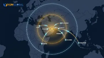 UAE geographic hub map connecting Middle East Africa South Asia business regions