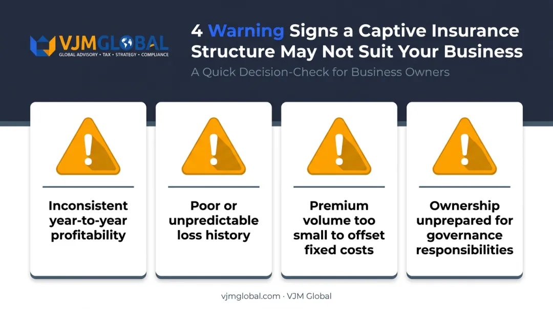 Warning signs a captive insurance company may not fit your business