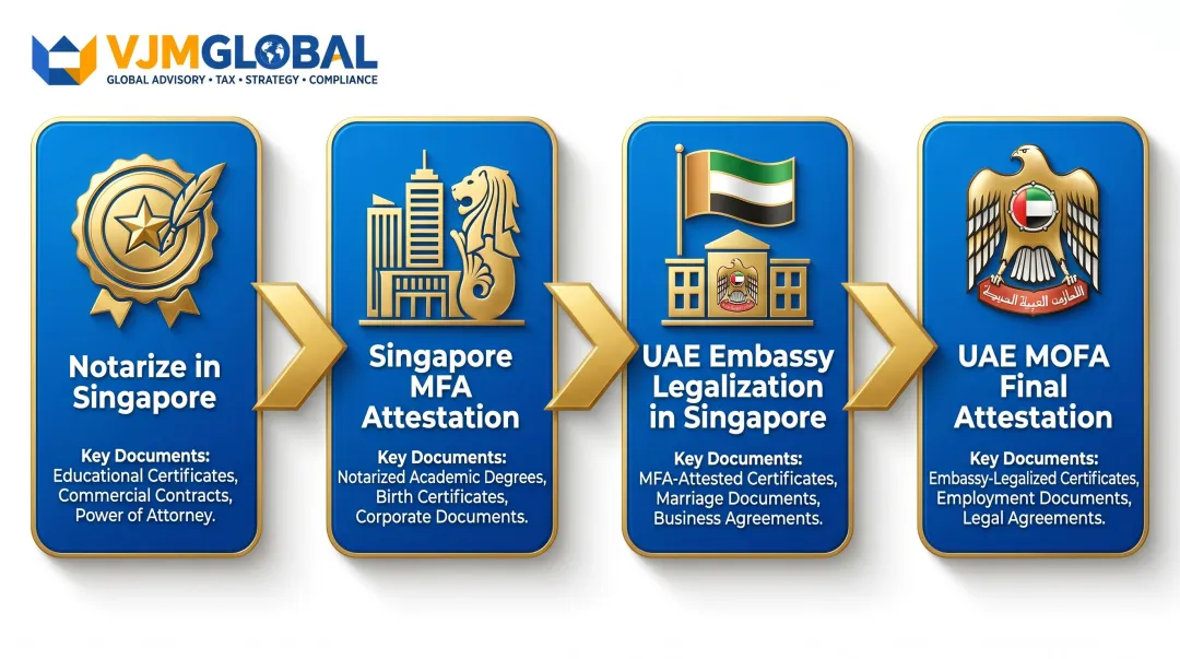 4-step Singapore document attestation process for UAE company registration