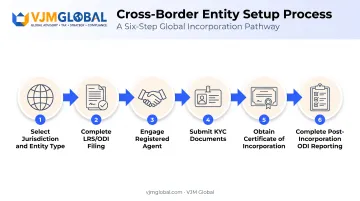 6-step offshore company setup process from jurisdiction selection to ODI reporting