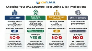 UAE entity structure comparison mainland LLC free zone branch offshore accounting obligations