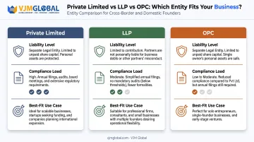 Comparison of Private Limited LLP and OPC business structures for spice companies