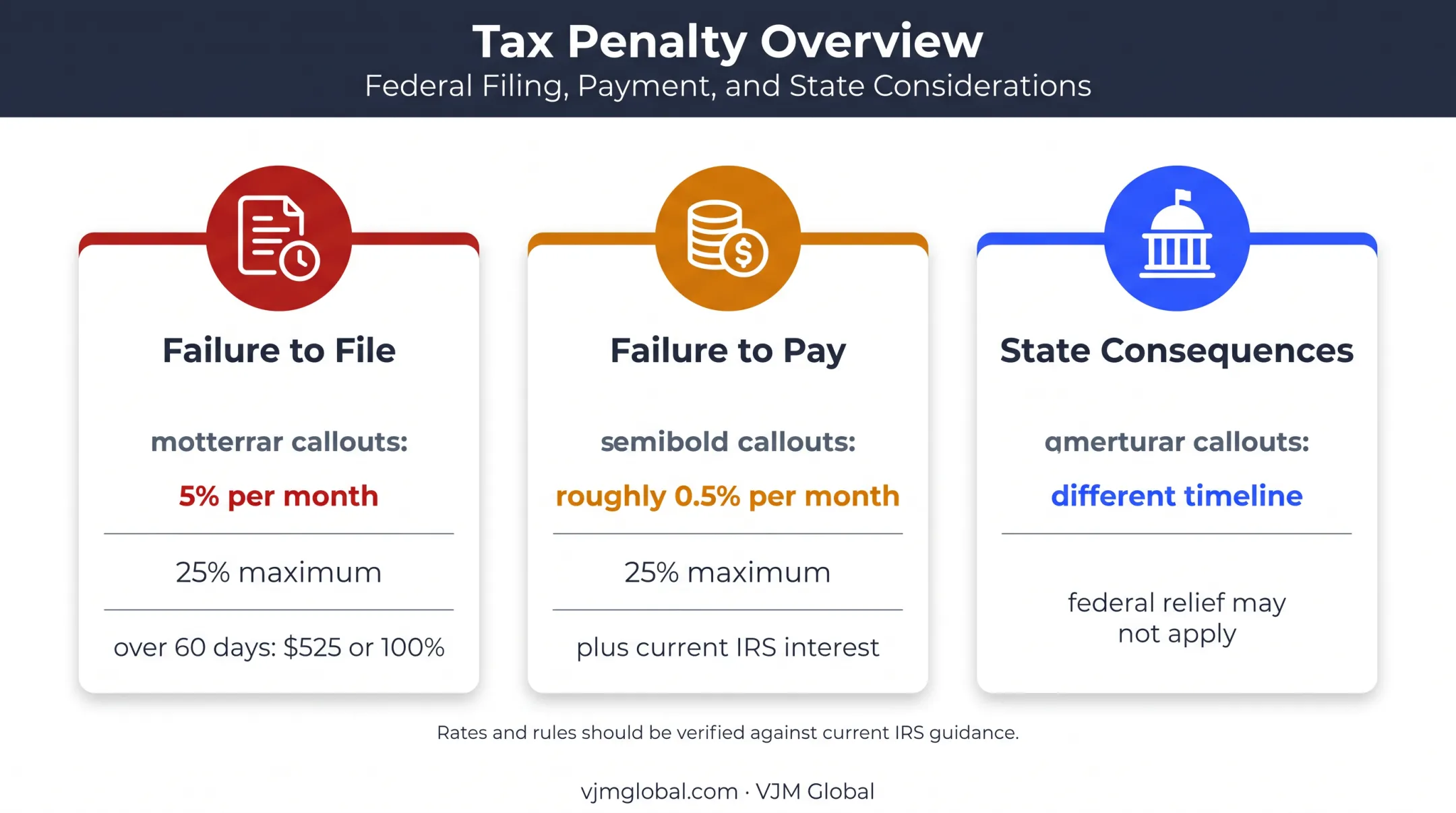 Form 1120 late filing payment penalties and IRS interest rates