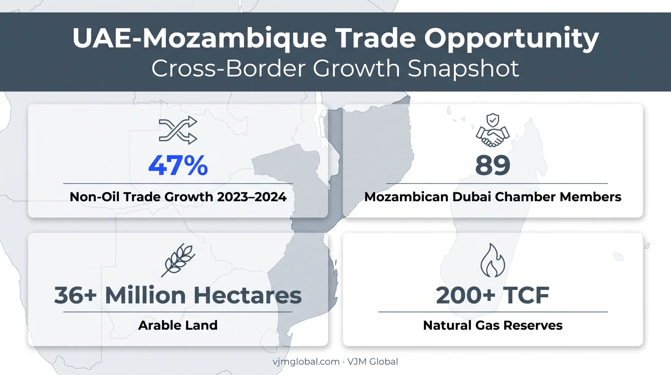 Mozambique priority sectors and UAE trade growth statistics overview