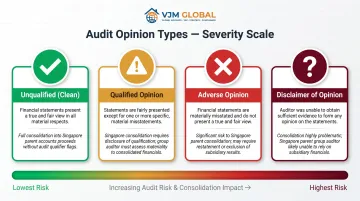 Four Indian audit opinion types spectrum from clean to disclaimer explained