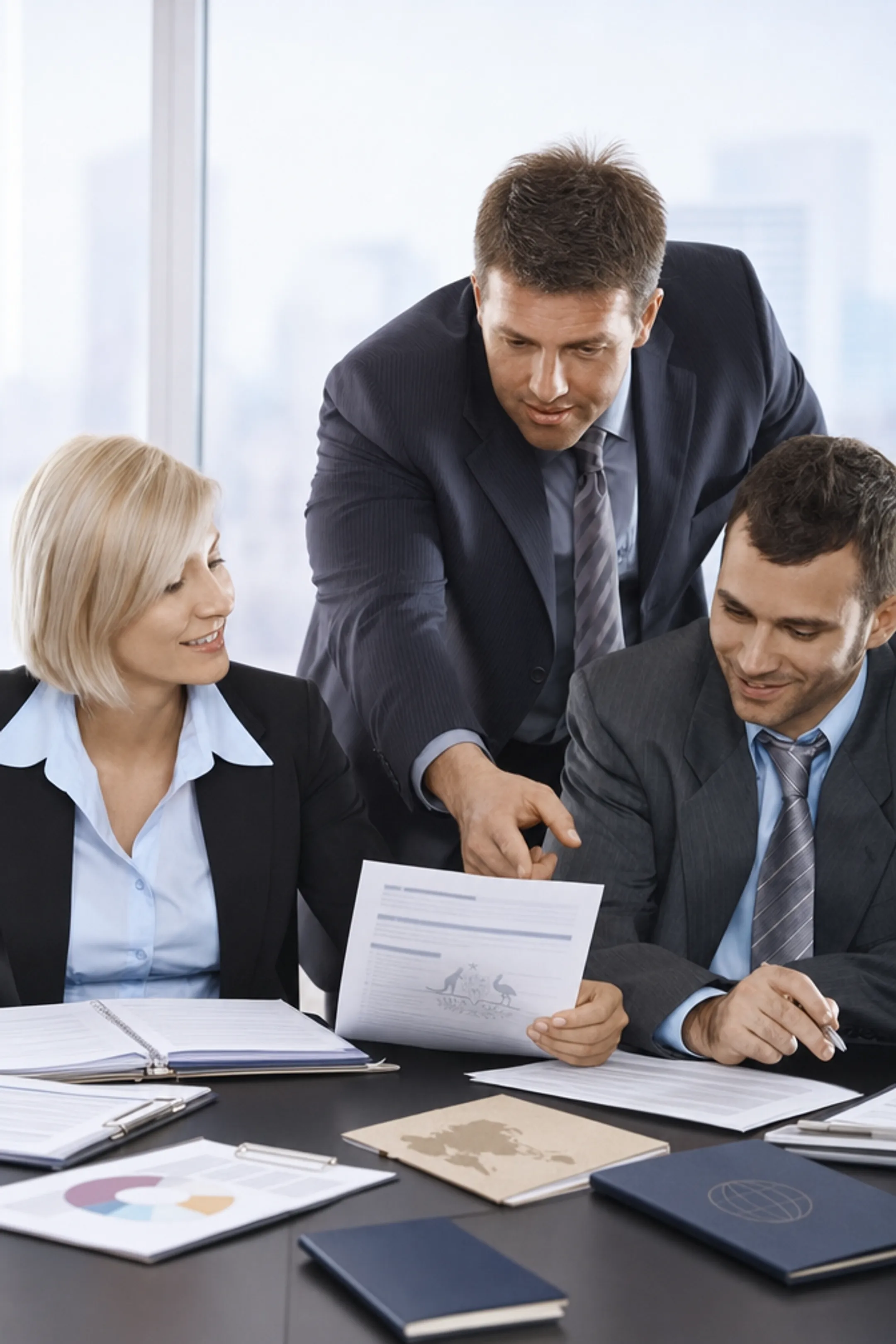 Corporate advisers reviewing complex Australian company registration documents