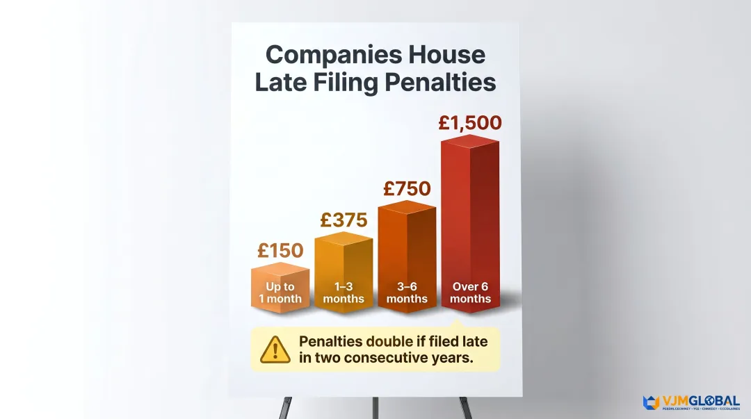 Companies House late filing penalty schedule for private companies by time period