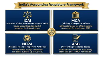 Four Indian accounting regulatory bodies ICAI MCA NFRA ASB roles overview