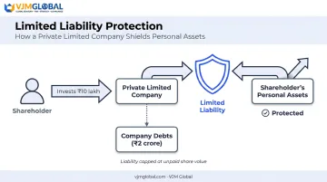 limited liability shield diagram protecting shareholder personal assets from company debts