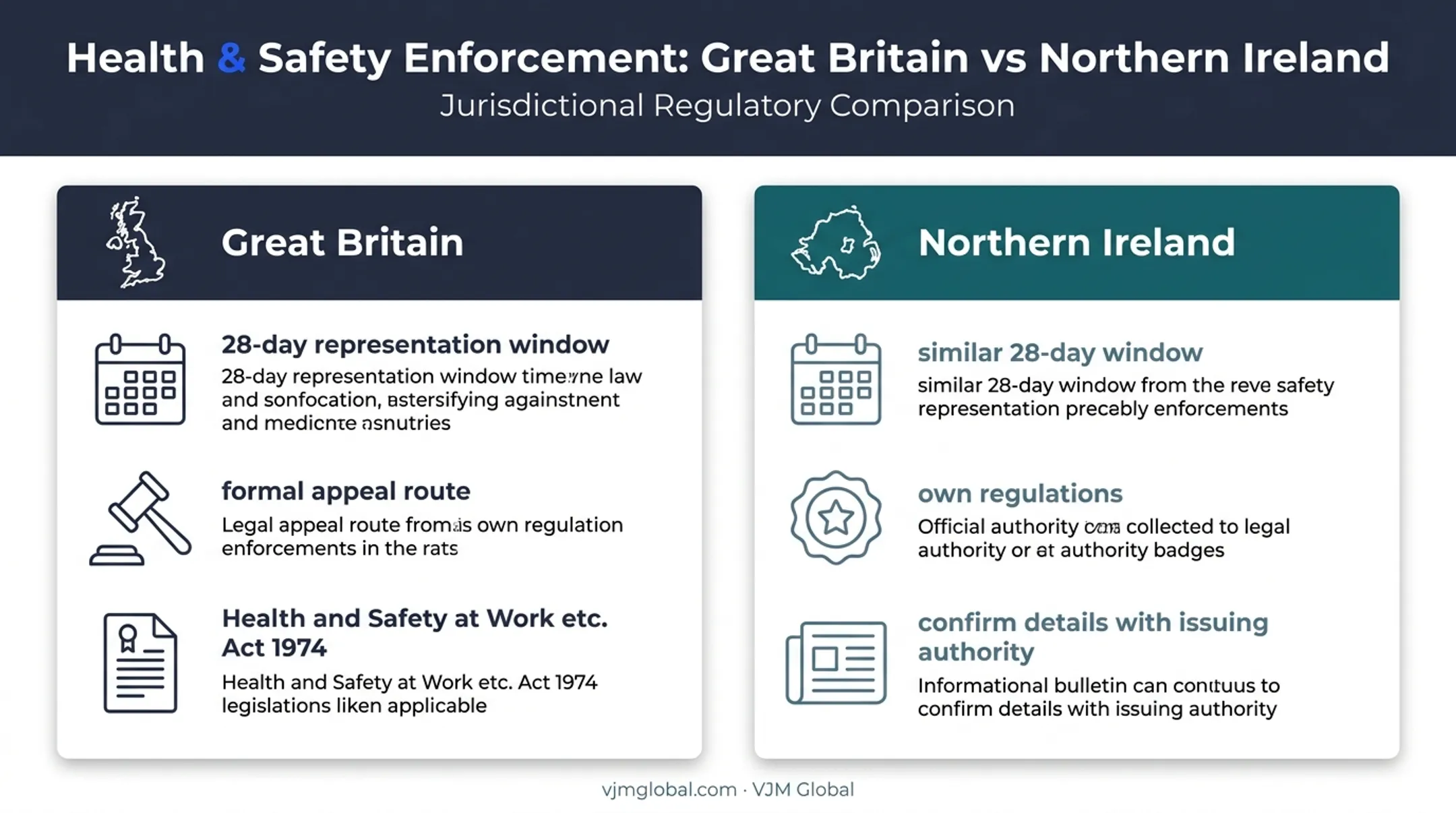 GB and Northern Ireland explosives licence representation windows comparison
