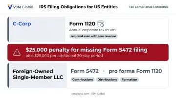 US IRS filing obligations and penalties for foreign-owned LLC and C-Corp entities