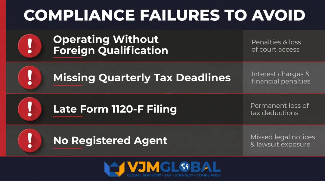 Four common US branch office compliance failures and their legal consequences