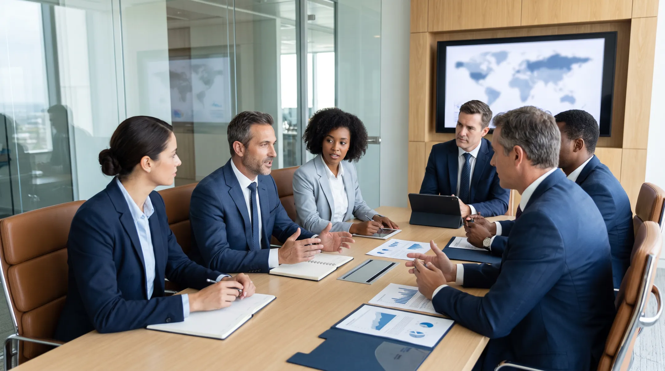 Indian business advisors consulting foreign company representatives