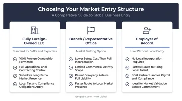 Three Uzbekistan market entry structures comparison for US founders