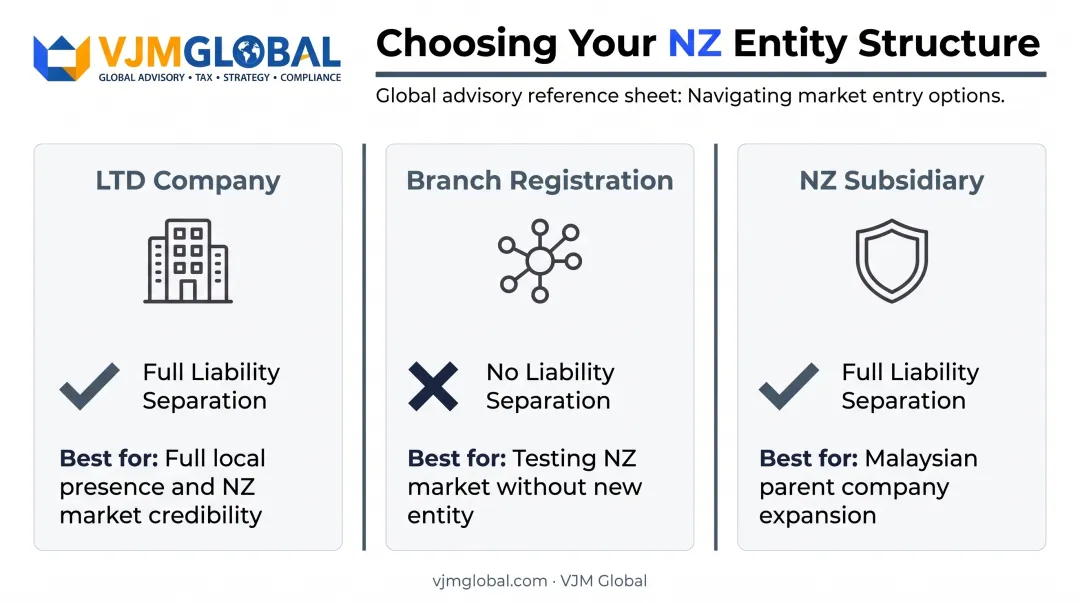 Three New Zealand business structures comparison for Malaysian founders