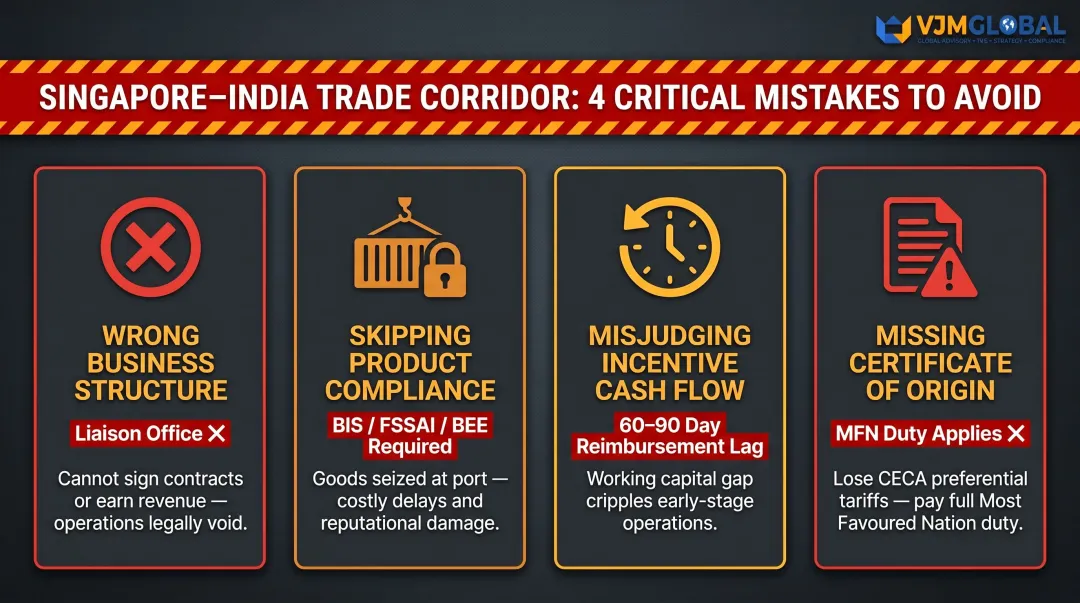 Four common India trade setup mistakes Singapore businesses must avoid infographic