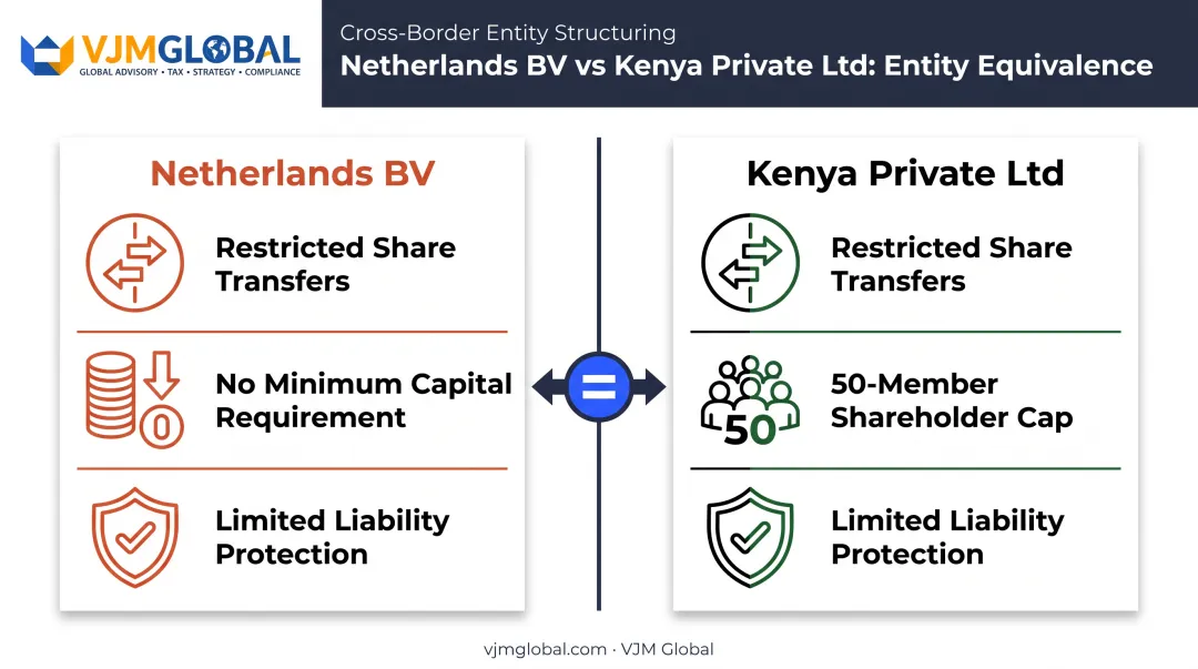 Dutch BV structure mapped to Kenyan private limited company equivalent