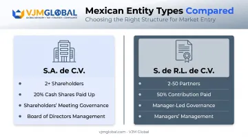 S.A. de C.V. versus S. de R.L. de C.V. entity comparison chart