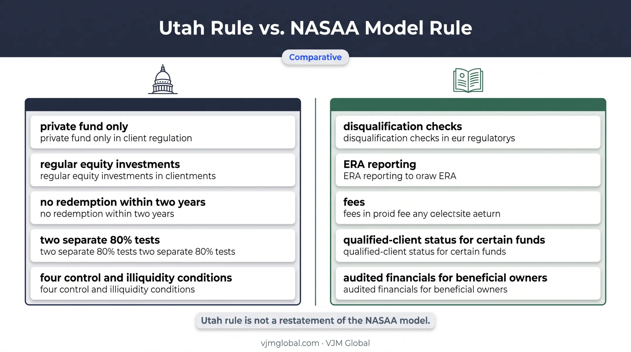 Utah private fund exemption versus NASAA model rule comparison