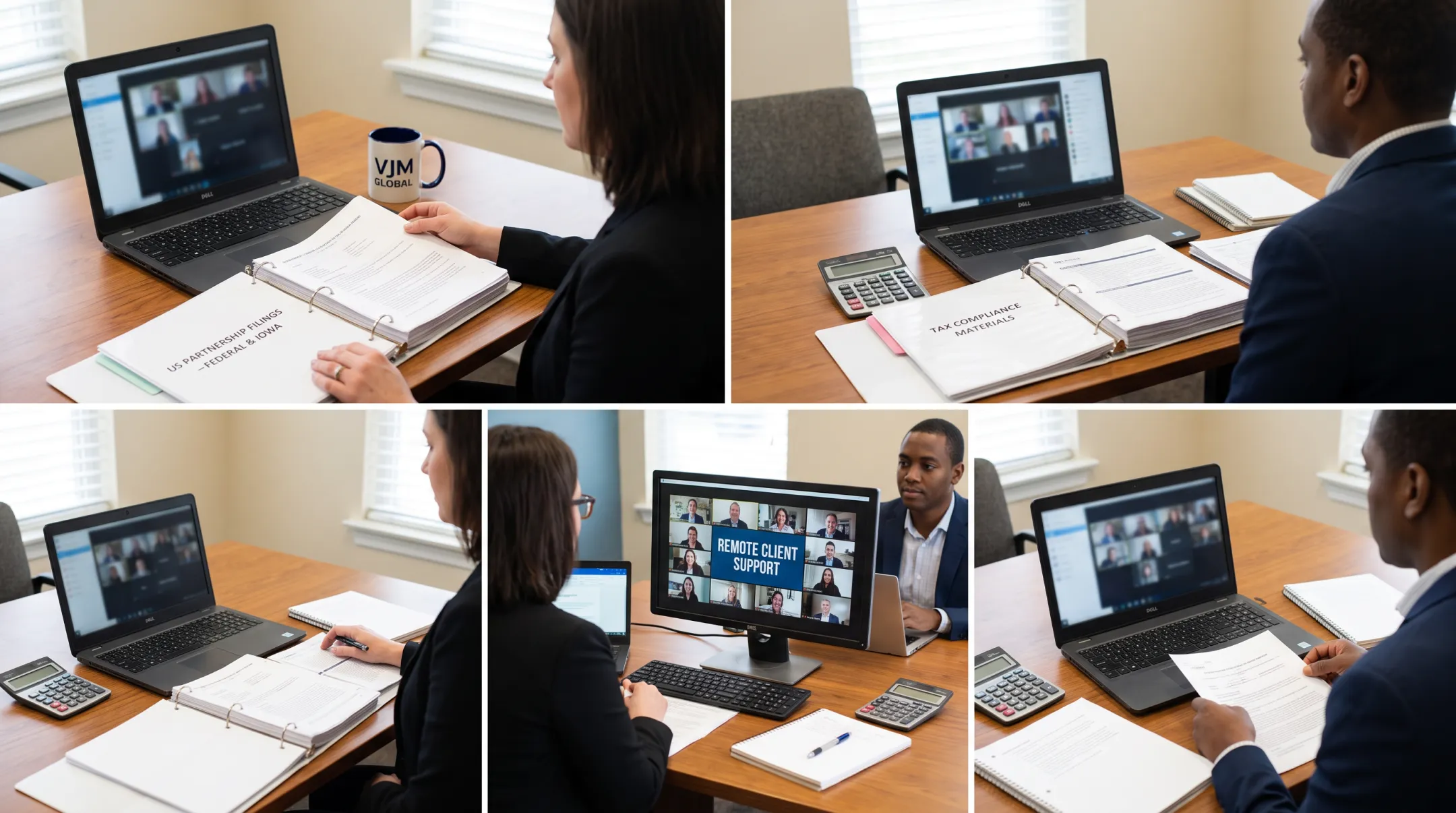 Accounting tax compliance professionals reviewing partnership filing records