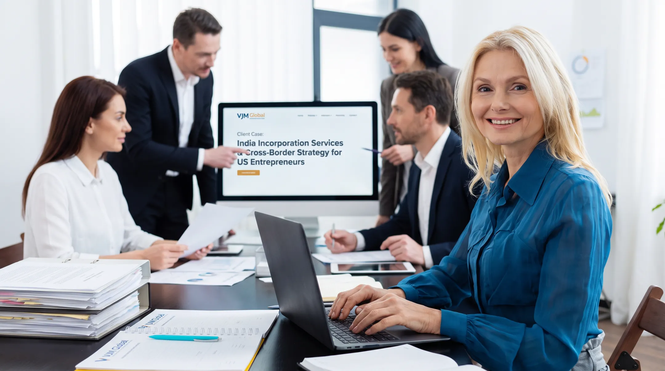 VJM Global cross-border accounting team assisting US founders with India setup