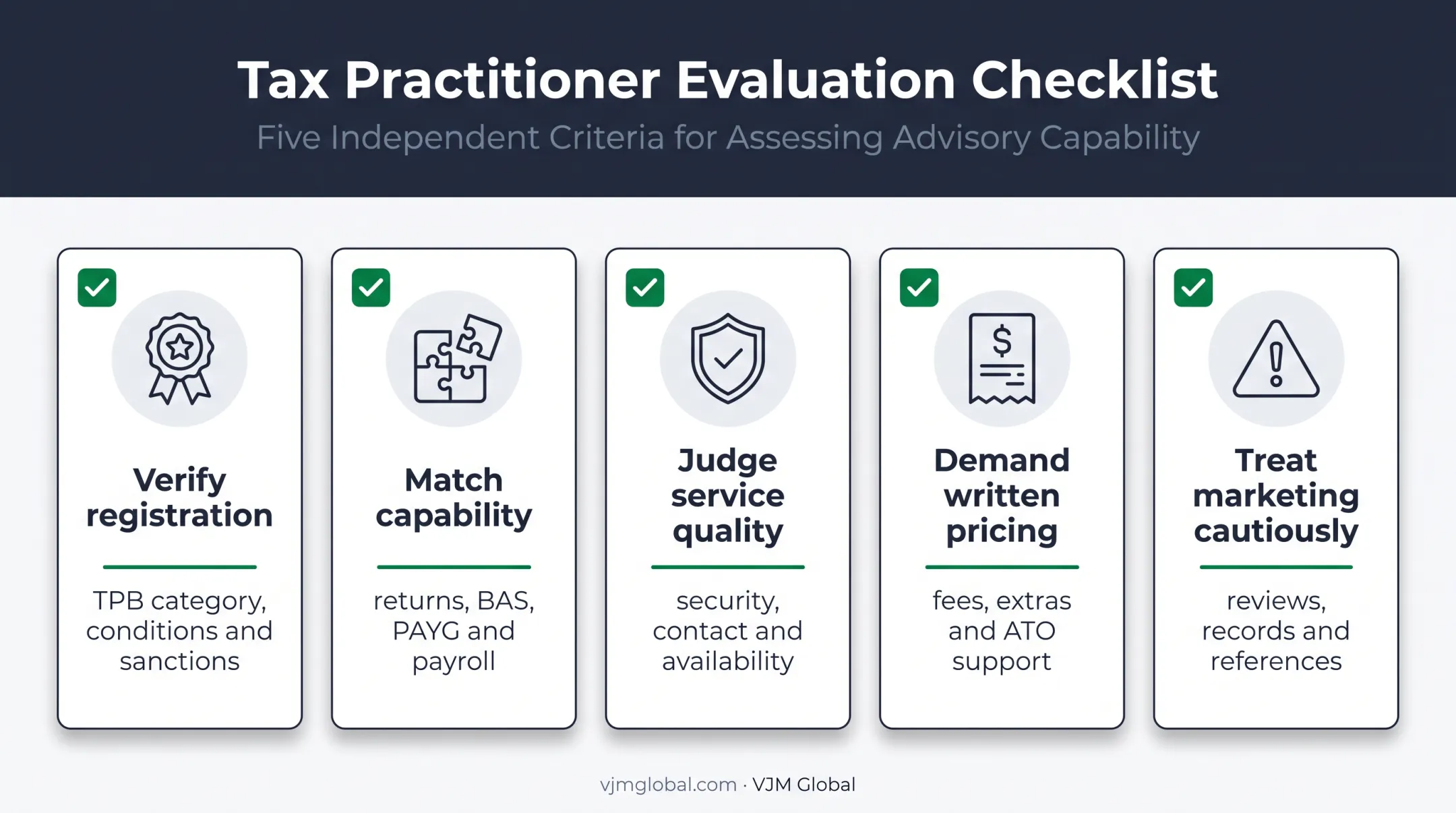 Business tax provider reliability checklist for Australian companies