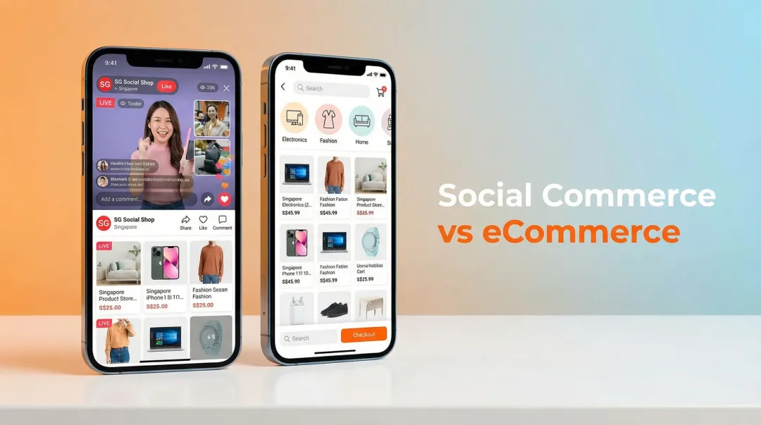 Singapore e-commerce platform with social commerce TikTok Shop product listings interface