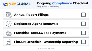 Ongoing US company compliance checklist after initial registration
