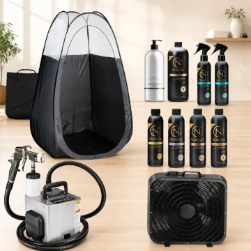 Spray tanning equipment airbrush machine solution and extraction unit setup