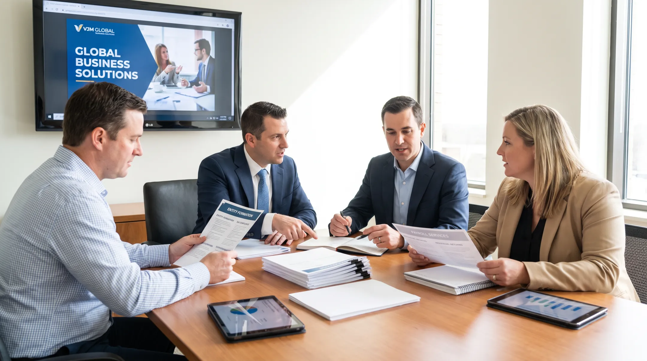 VJM Global tax advisory team helping US business owners choose entity structure