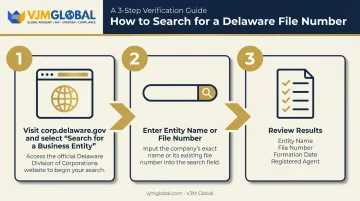 3-step Delaware entity search process using free online lookup tool