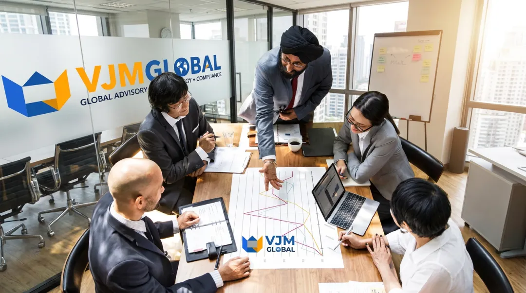 VJM Global team of professionals serving international clients across three countries