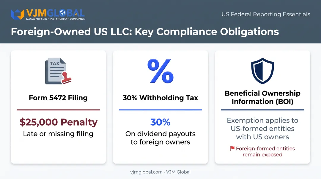 US compliance obligations overview for foreign-owned single-member LLCs