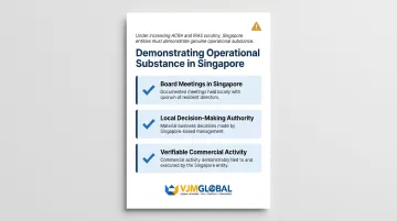 Three requirements for Singapore subsidiary operational substance and tax residency compliance