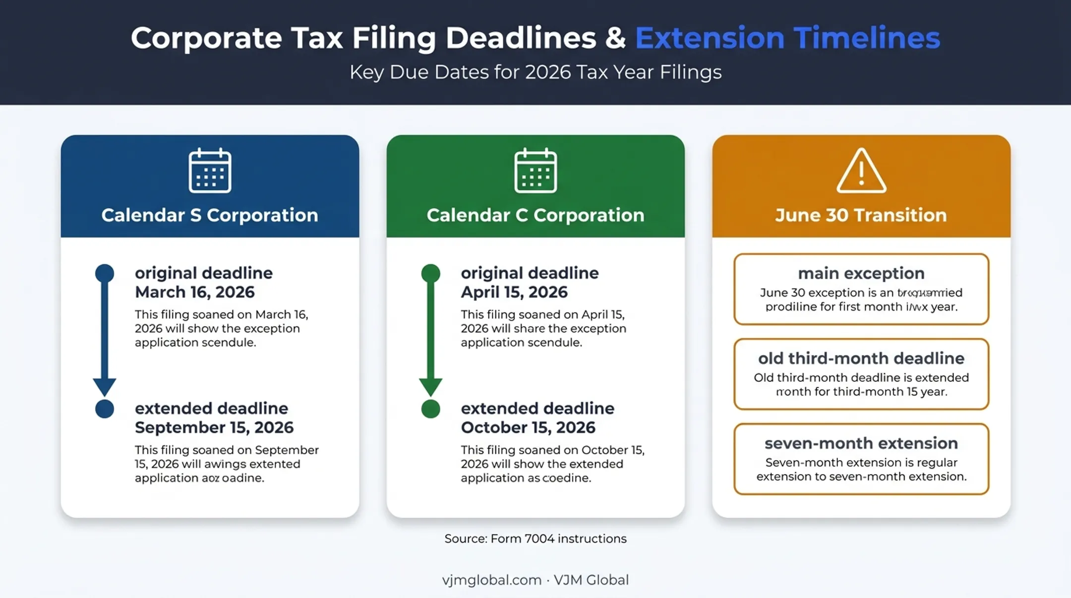 Form 7004 corporate tax extension deadlines for C and S corporations