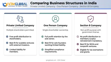Comparison of Private Limited Company OPC and Section 8 entity structures