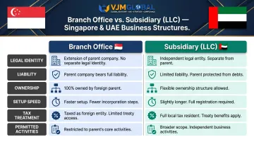 Branch office versus subsidiary LLC comparison table six key attributes