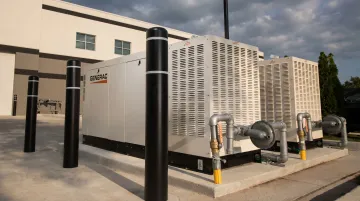 Industrial backup generator powering facility during Myanmar power outage