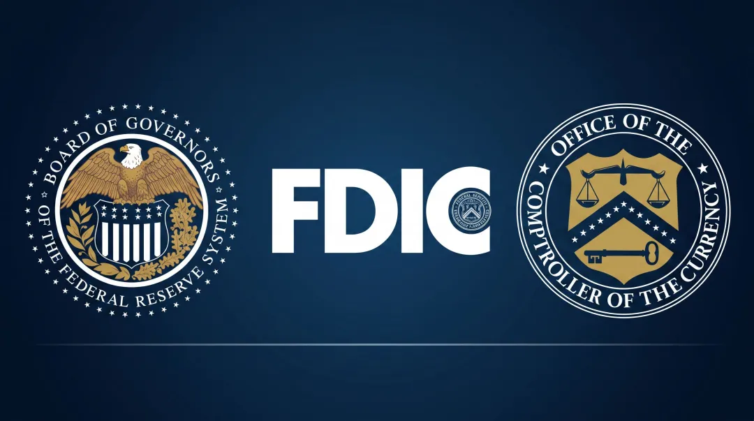 Federal banking regulators OCC FDIC Federal Reserve audit oversight logos and branding