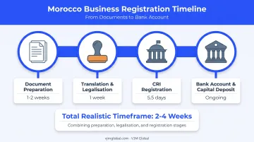 Morocco company registration timeline from documents to bank setup