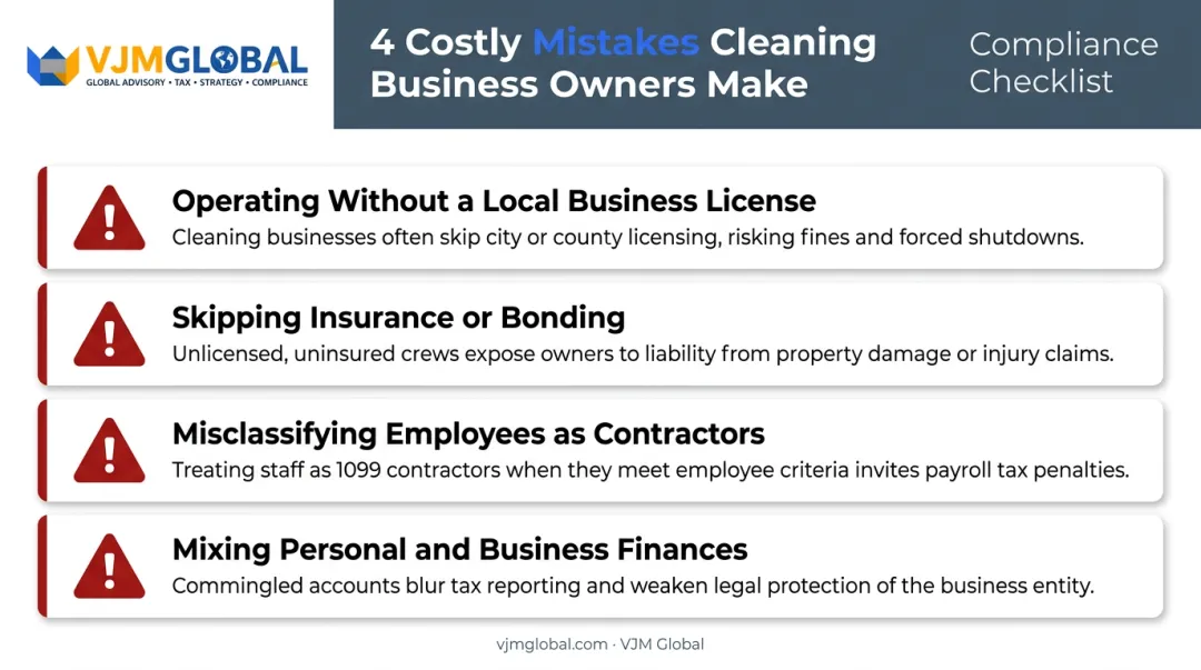 Four common cleaning business registration mistakes to avoid checklist