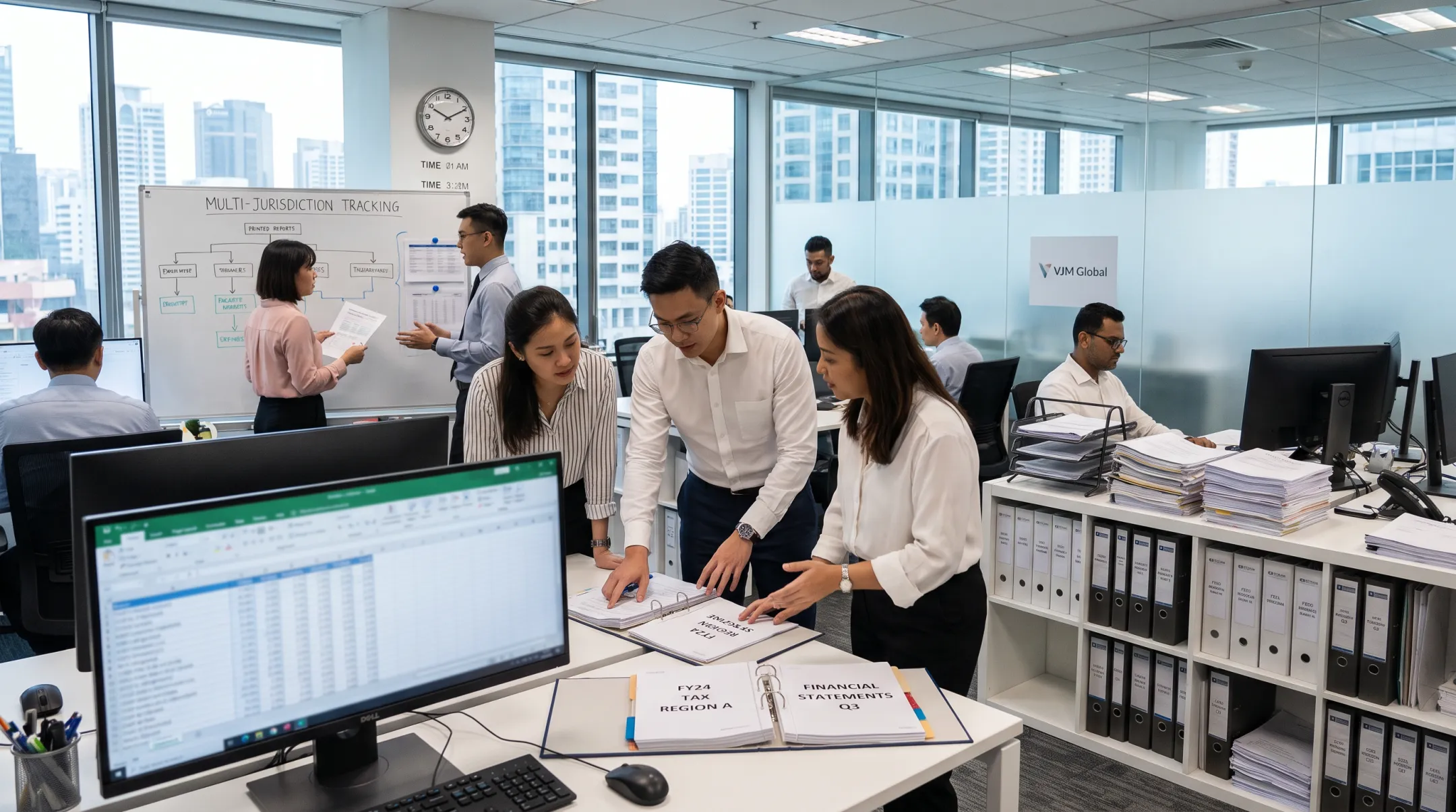 VJM Global team coordinating accounting and tax compliance across jurisdictions
